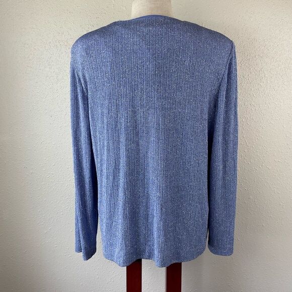 Guilia Metallic Blue Dress Jacket Size 16 EUC - Picture 5 of 6